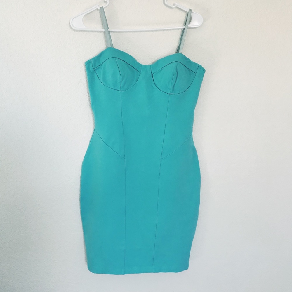 LuLu’s Aqua Bodycon Bustier Dress
